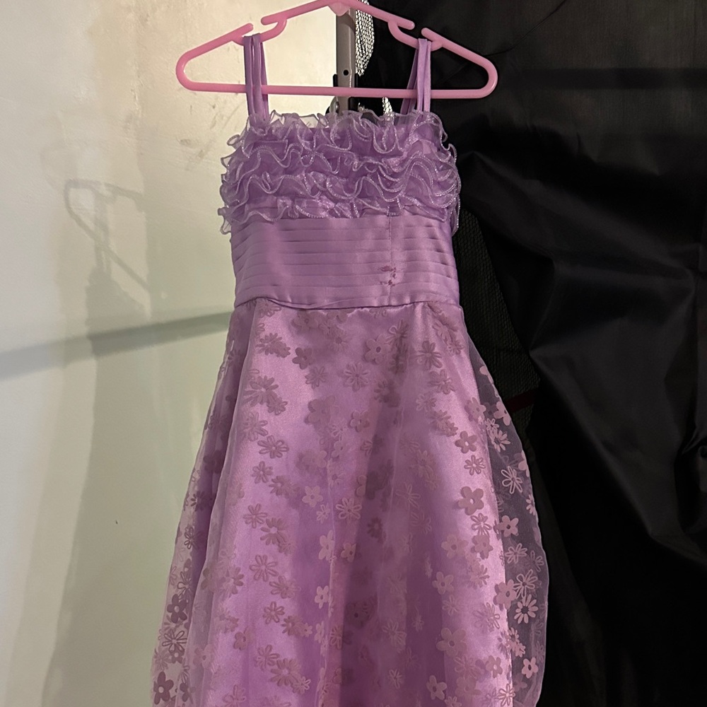 Charming Lilac Floral Kids Dress